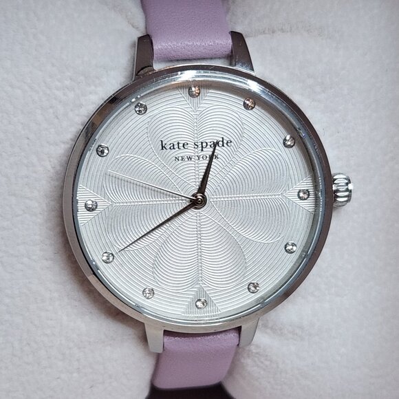Kate Spade Lilac Watch with spade flower and crystal dot indexes KSW1535 - Picture 4 of 16